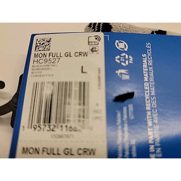 ADIDAS Originals Monogram Full‎ Glitter Crew Socks 2 Pack HC9527 Unisex L 9-10.5 - Picture 5 of 5